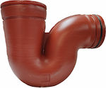 Plastic Siphon Fittings with Output 125mm Brown