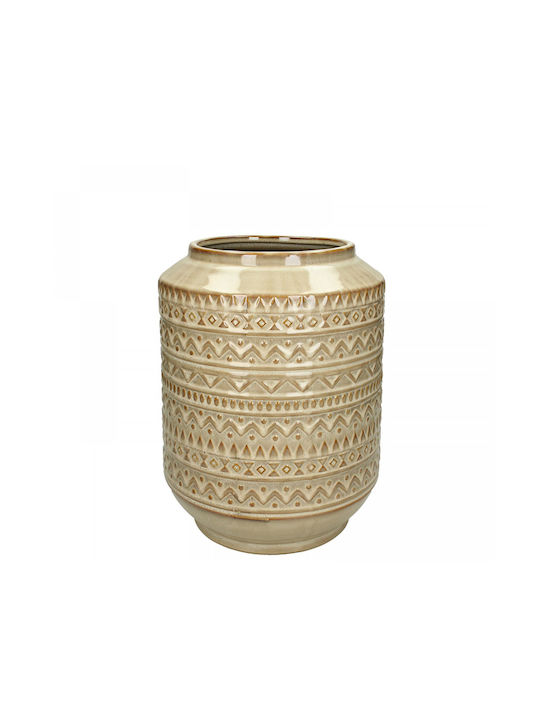 Zaros Διακοσμητικό Βάζο Keramik Aztec Beige 23x23x29cm 1Stück