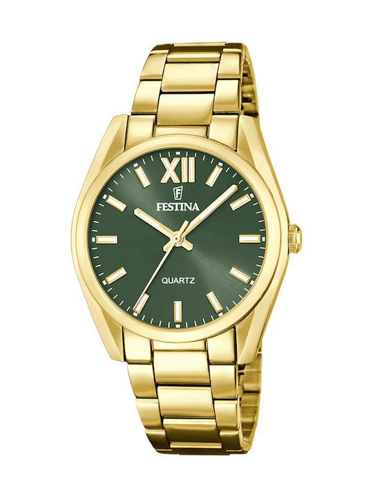Festina Women's Watch Chronograph with Gold Metal Bracelet