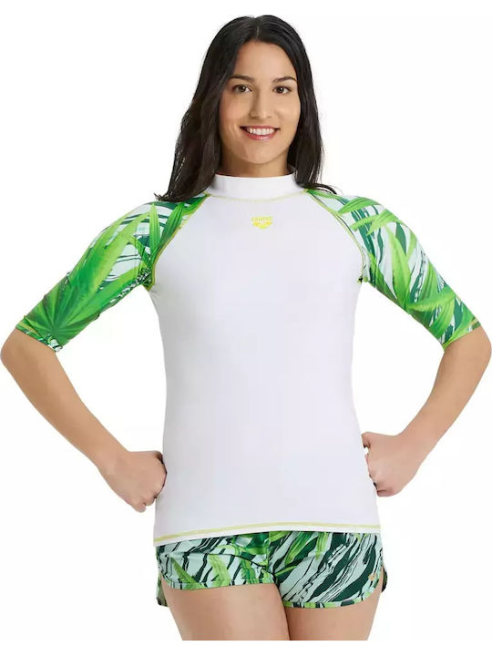 Arena Rash Vest Женски Къс Ръкав Слънцезащитна риза Бяла