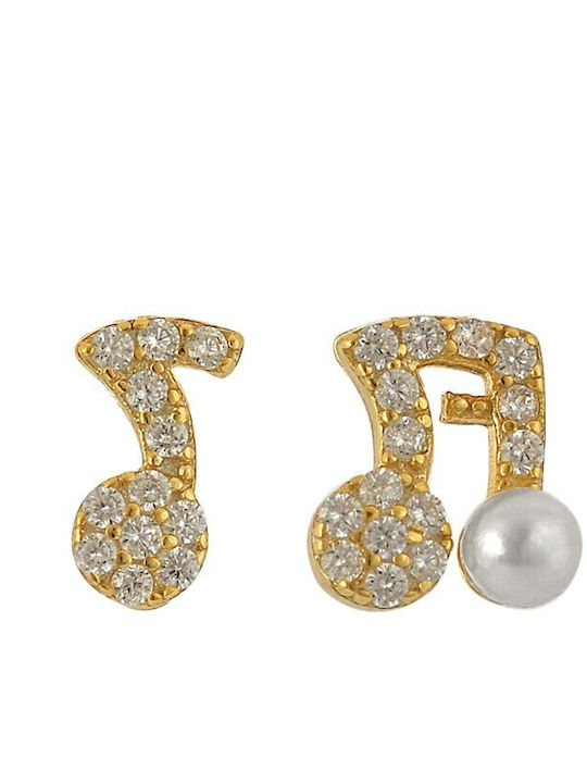 Sava Jewellery Cercei din Argint Placat cu aur cu Pietre