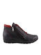 Leder Stiefeletten Damen Schwarz