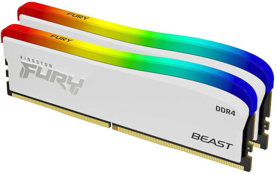 Kingston Fury Beast RGB 16GB DDR4 RAM cu 2 module (2x8GB) și