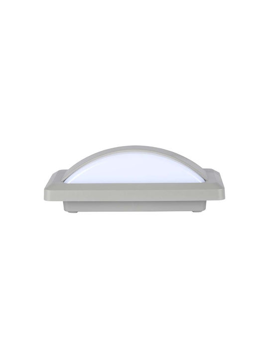 V-TAC Waterproof Wall-Mounted Outdoor Ceiling Light IP65 with Integrated LED Gray