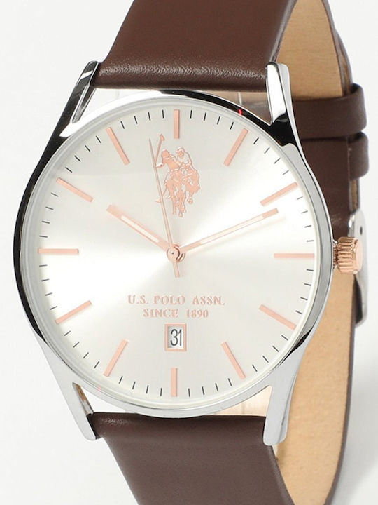 U.S. Polo Assn. Colin Men's Watch 40mm Battery with Brown Leather Strap