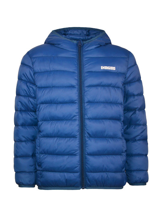 Energiers Kids' Quilted Jacket Short with Hood Blue Puffer 18