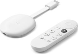 Google Stick TV inteligent Chromecast with Google TV Full HD cu Bluetooth / Wi-Fi / HDMI și Google Assistant Zăpadă