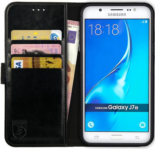 Rosso Element Портмоне Изкуствена кожа Черен (Galaxy J7 2016)