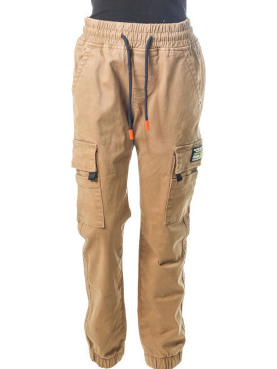 Kids' Cargo Fabric Pants Tabac Brown
