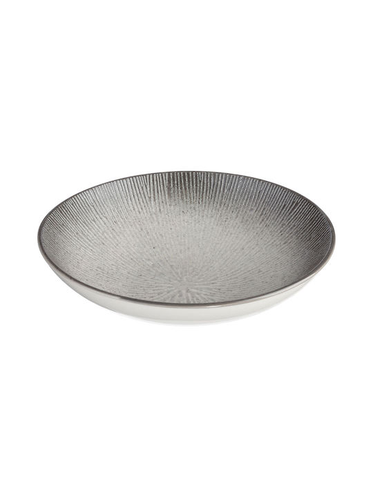 Plate Shallow Ceramic Gray with Diameter 19cm