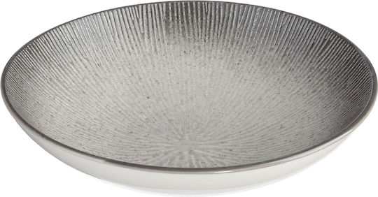 Plate Shallow Ceramic Gray with Diameter 19cm
