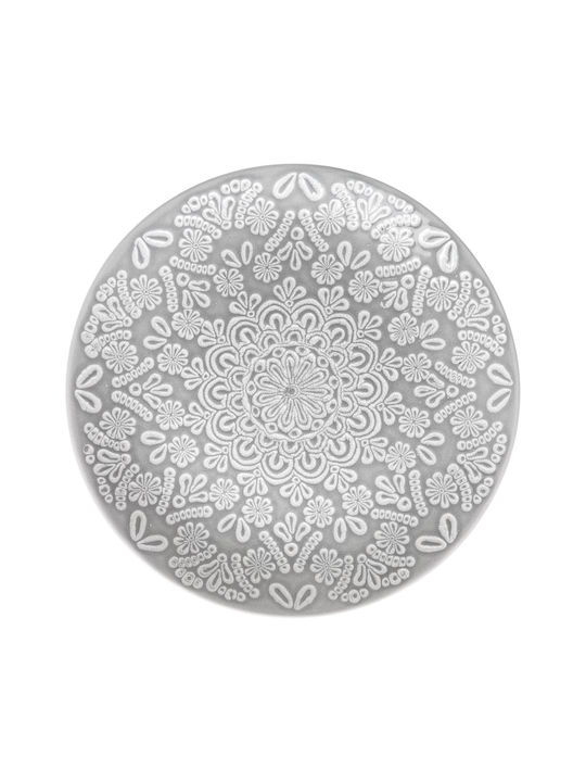 Plate Shallow Ceramic Gray with Diameter 27cm