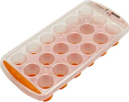 Arte Regal Ice Tray Rectangular Plastic 18 Slots Orange 13-30806
