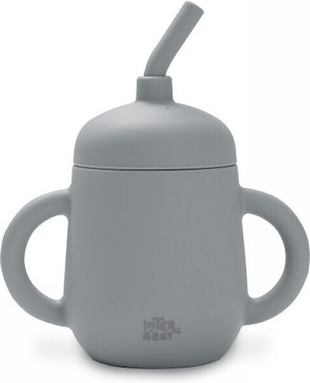 Interbaby Baby Cup with Handles and Straw Non Spill Silicone Gray 175ml for 6m+