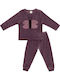 Minerva Kids Nightwear Winter Cotton Purple Butterfly