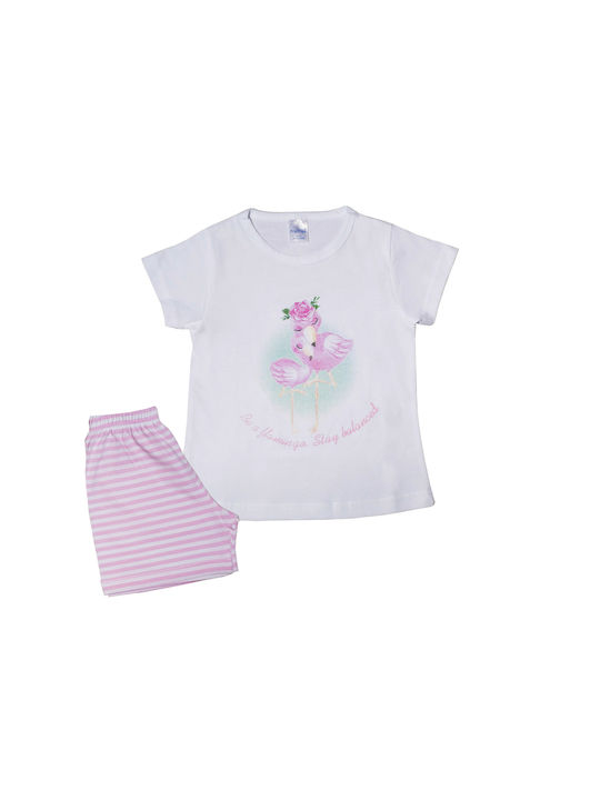 Pretty Baby Set Top & Bottom Kids Summer Cotton Pyjamas Pink