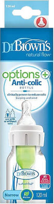 Dr. Brown's Plastic Bottle Options+ Narrow Neck Anti-Colic with Silicone Nipple for 0+, 0+ m, months 120ml 1pcs