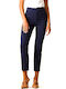 Mind Matter Women's Fabric Trousers in Slim Fit Navy Blue