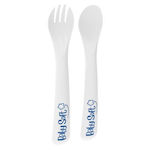 BabySoft Baby Set with Fork made of Plastic 2pcs White