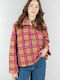 D Winter Women's Fleece Blouse Turtleneck Long Sleeve Brown