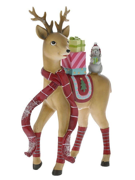 Iliadis Christmas Plastic Figure Deer Brown Height 26cm