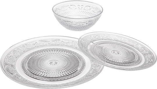 Secret de Gourmet Vaisselle Σερβίτσιο Πιάτων Γυάλινο Διάφανο 18τμχ