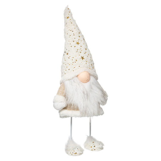 Santa Spring Plüsch Dekorations-Weihnachtsmann Weißer Stoff 45cm