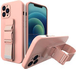 Hurtel Rope Back Cover Silicone 1mm Pink (iPhone 12 mini)