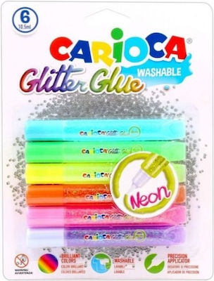 Carioca Glitter Fluo Neon Lipici Glitter Multicolor 10.5ml Set 6buc 96-408