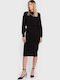 Alice Midi Evening Dress Black