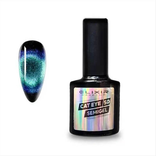 Elixir Semi Gel Хибриден Лак за Нокти 1159 Green Cat Котешко око 8мл 1бр