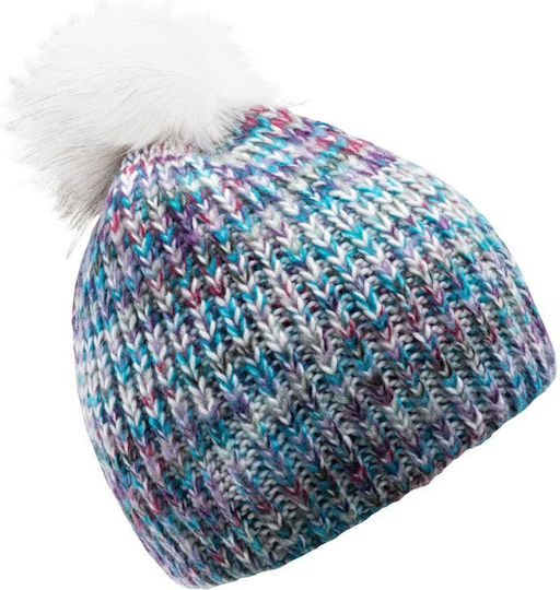 Hitec Pom Pom Beanie Beanie with Rib Knit