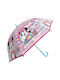 Chanos Kids Curved Handle Umbrella Minnie with Diameter 45cm Pink