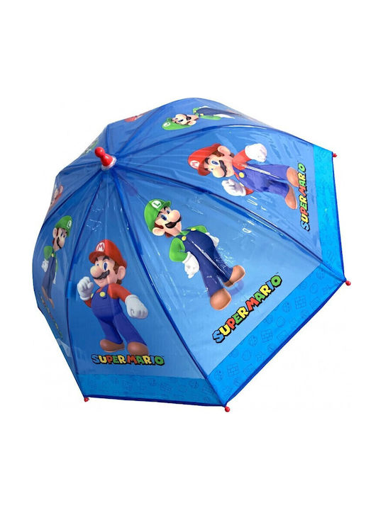 Chanos Umbrelă pentru copii Baston Super Mario Albastru cu diametrul de 45cm.
