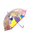 Chanos Kinder Regenschirm Gebogener Handgriff Princess Rosa mit Durchmesser 45cm.