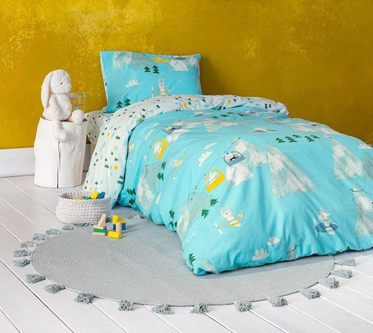 Nima Sheet Set Single Cotton Schluffy Light Blue 170x255cm 3pcs