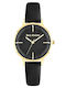 Juicy Couture Γυναικείο Ρολόι 34mm Μπαταρίας με Μαύρο Δερμάτινο Λουράκι