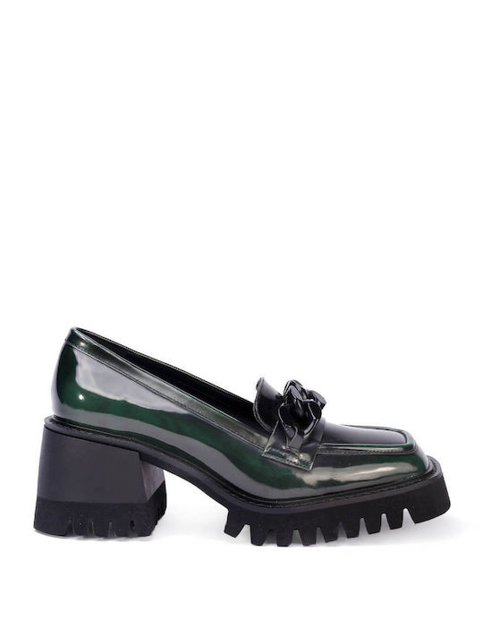 Favela Leather Green Medium Heels