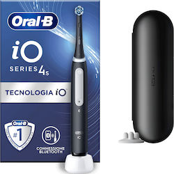 Oral-B iO Series 4s Електрическа четка за зъби с таймер, сензор за налягане и пътна чанта Matt Black