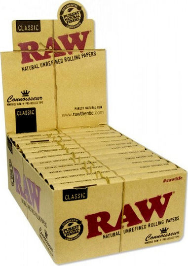 Raw Classic Foițe de Țigări Rulate Slim King Size cu Hârtie de țigări 32 foi 24buc