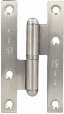 Amig Stainless Steel Door Hinge Lift Off Ασημί Δεξιός 95x52x2mm