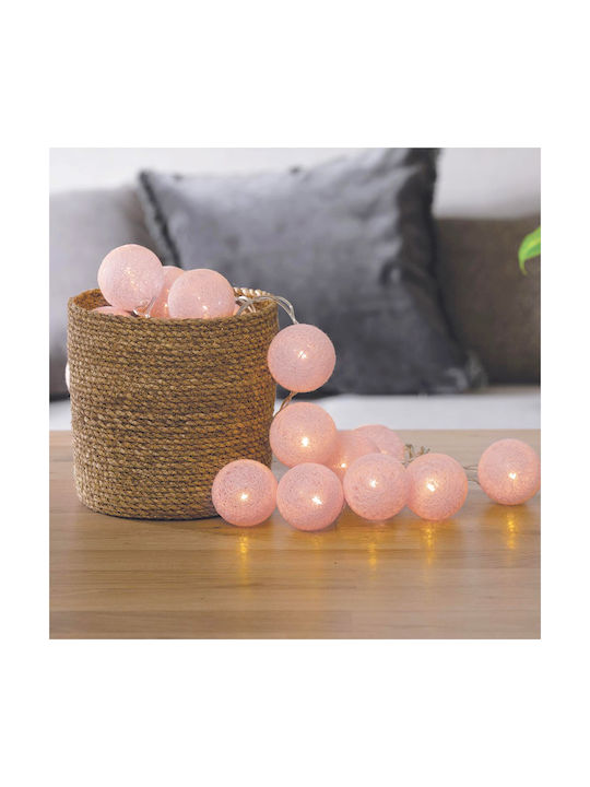 A-S Light Pink Γιρλάντα Φωτισμού LED 4.35m με 20 Μπάλες
