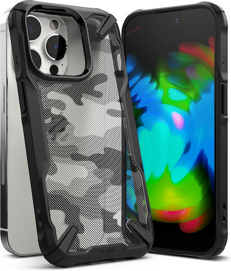 Ringke Fusion X Back Cover Πλαστικό Camo Black (iPhone 14 Pro)