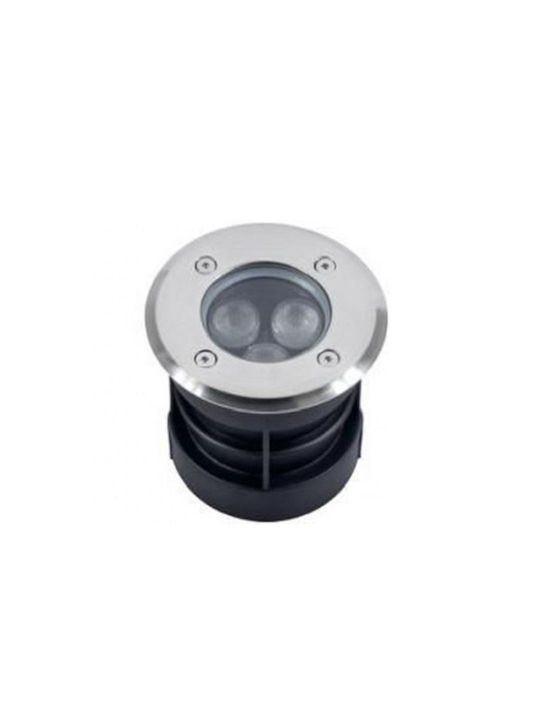 Universo Illuminazione Σποτ Δαπέδου 3W με Θερμό Λευκό Φως IP67 Ασημί