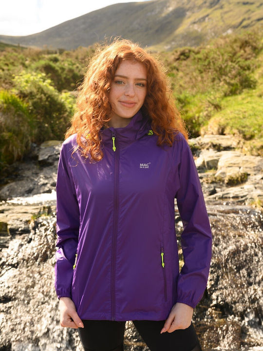 MAC In a Sac Origin 2 Women's Sports Jacket Waterproof and Windproof for Spring or Autumn with Hood Purple