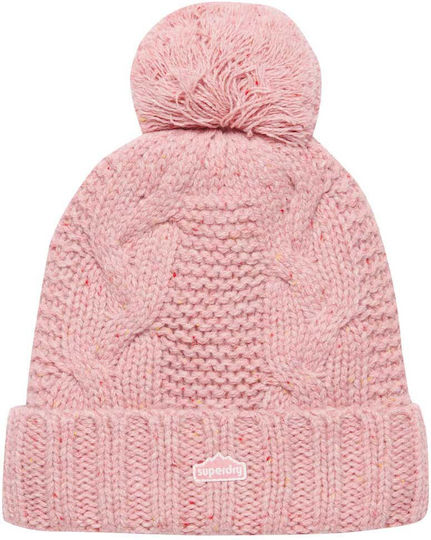 Cable Knit Bobble Пом пом шапка Женски Шапка с Плетеници Rose Tweed