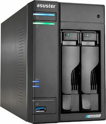 Asustor Lockerstor 2 Gen2 (AS6702T) NAS Tower με 2 θέσεις για HDD/M.2/SSD και 2 θύρες Ethernet