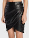 Guess Δερμάτινη Ψηλόμεση Mini Φούστα Φάκελος σε Μαύρο χρώμα