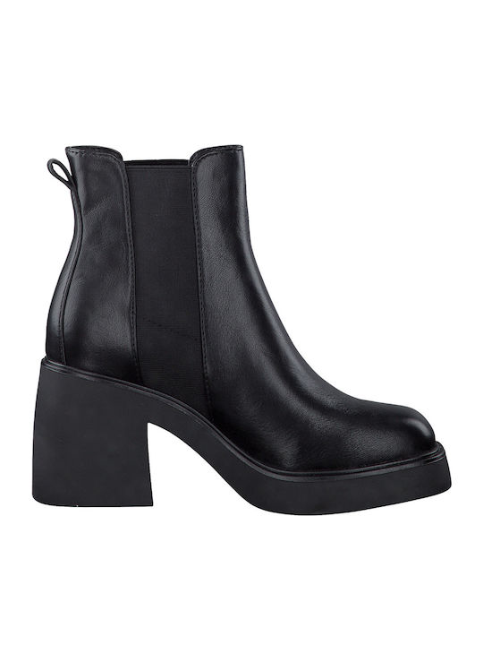 Damen Chelsea Stiefeletten mit hohem Absatz Schwarz