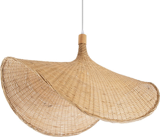 GloboStar Cuba Deckenleuchte Beige Raster mit Lampenbirnensockel E27 80x49x49cm